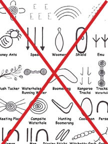 Erroneous Aboriginal symbols diagram.