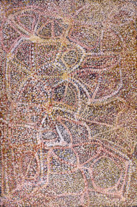 Emily Kame Kngwarreye, "Hungry Emus," 1990.