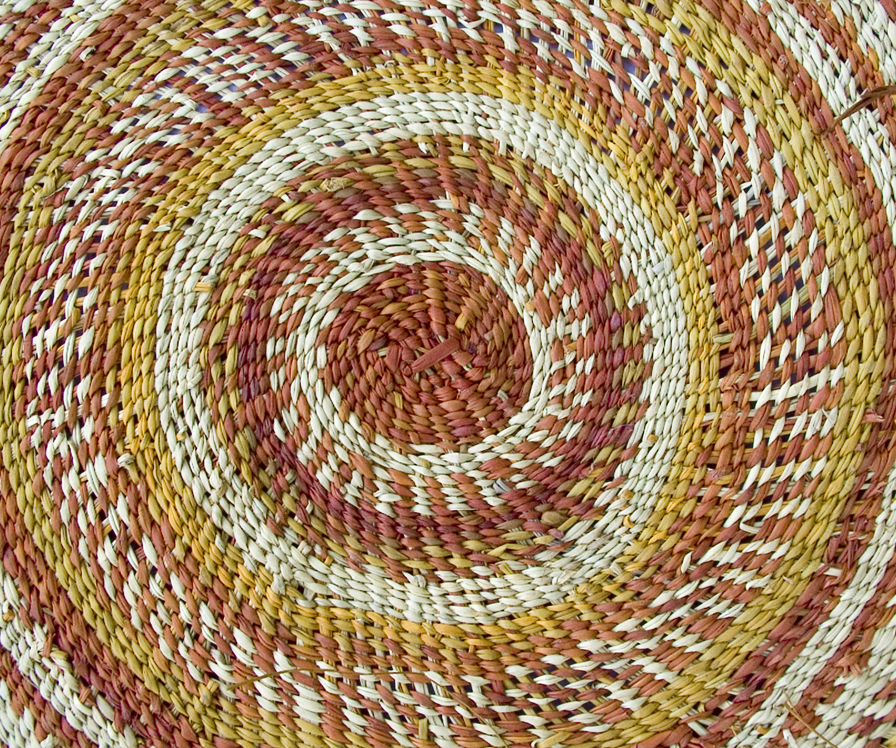 Detail of a mat by Ruby Gubiyarrawuy Guyula