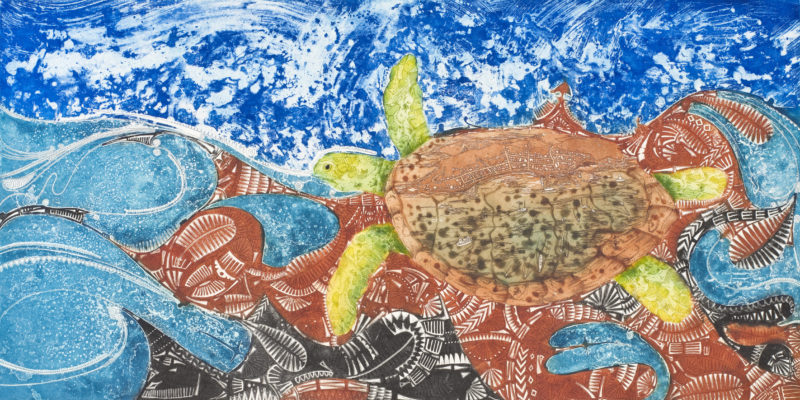 Brian Robinson, "Waterworld of Waiben where warual swim through," 2013, ink on paper. Image courtesy the artist.
