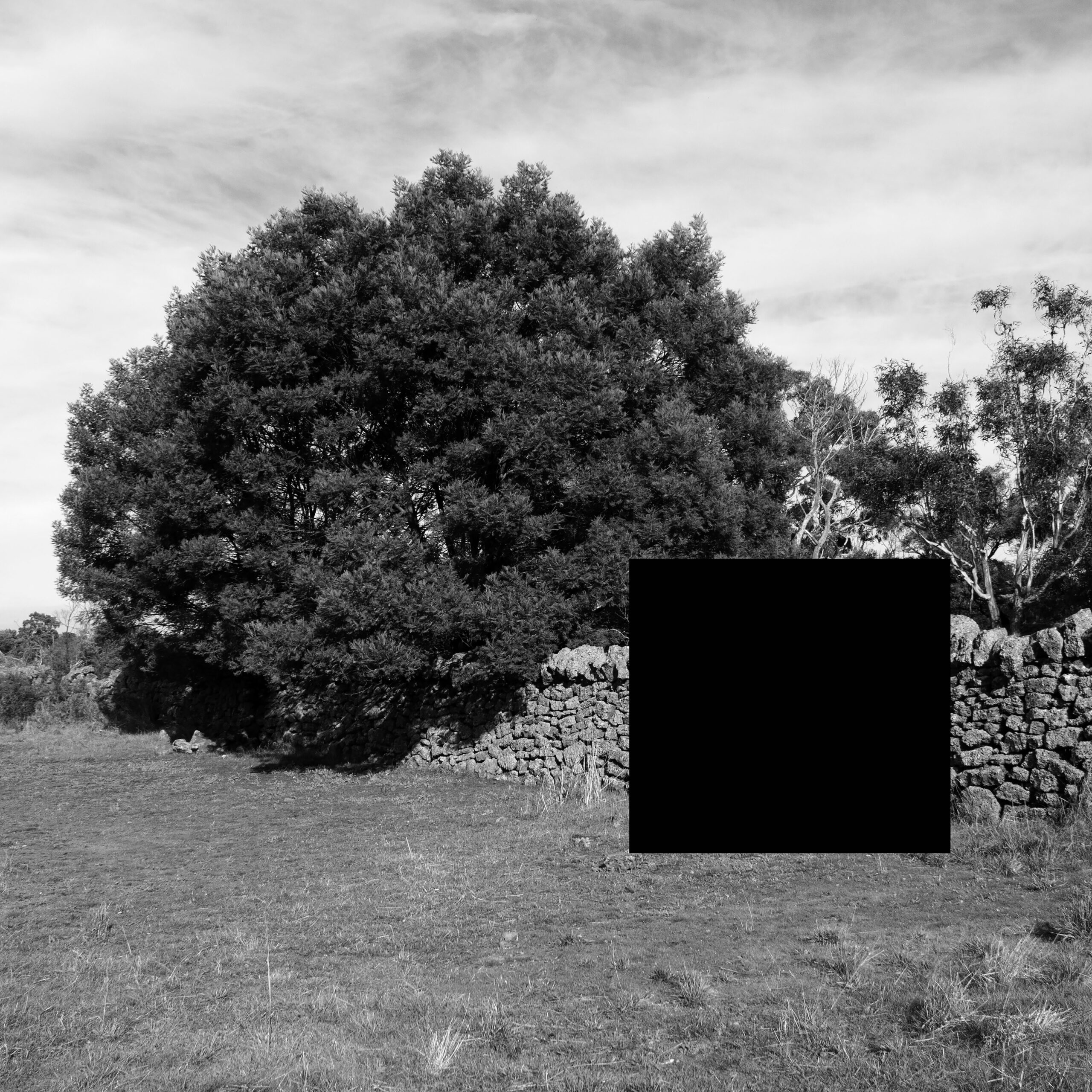Removed Scenes From an Untouched Landscape 10, Inkjet print on hahnemuhle paper with hole removed to a black velvet void , 50x50cm