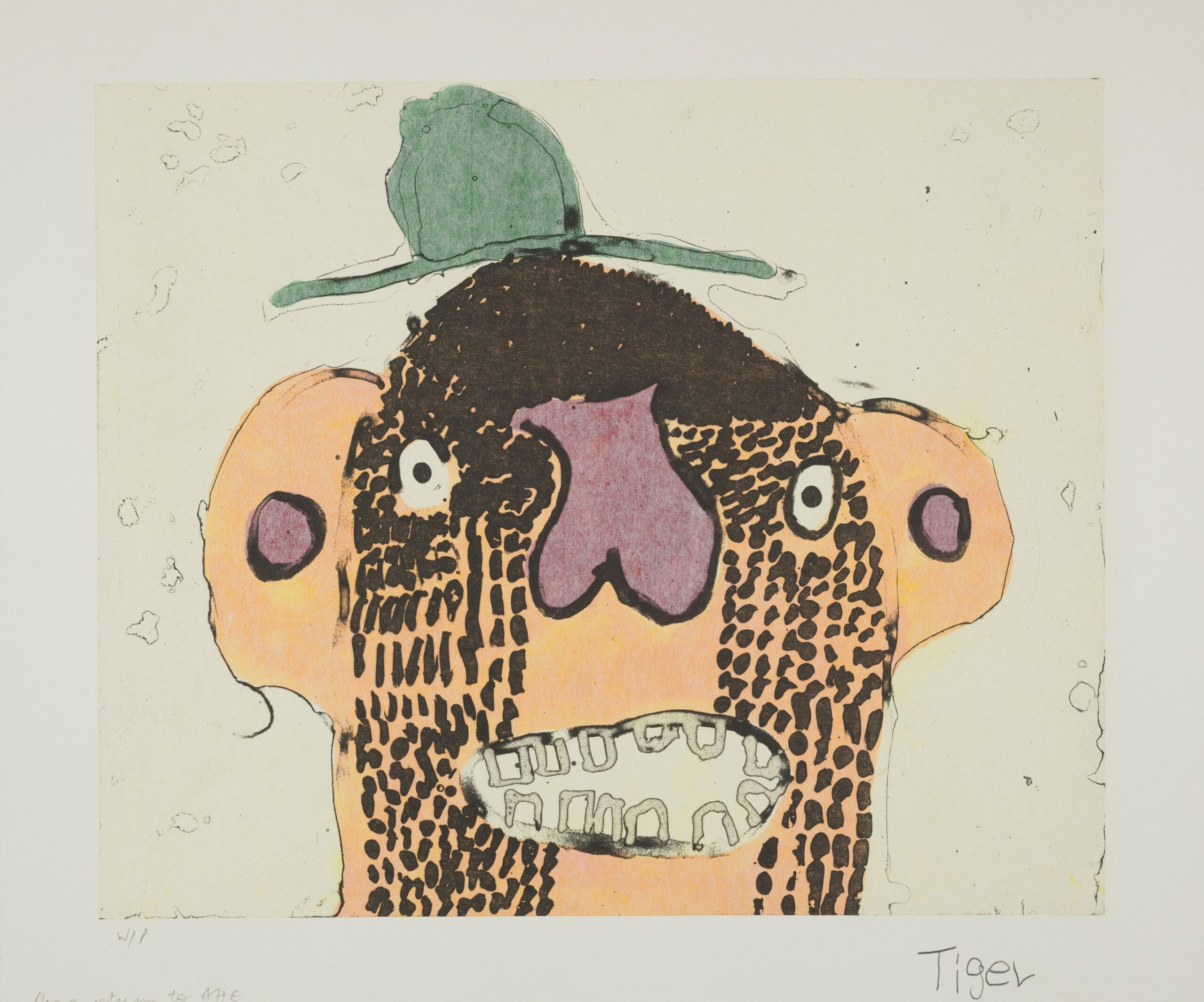 TIGER YALTANGKI, Malpa Wiru (Good Friends), 2015, etching with chine collé on Hahnemühle paper, printer: Basil Hall. Kluge-Ruhe Aboriginal Art Collection of the University of Virginia, gift of Basil Hall, 2023.0006.029.001. Courtesy of the artist, Iwantja Arts, and Alcaston Gallery.
