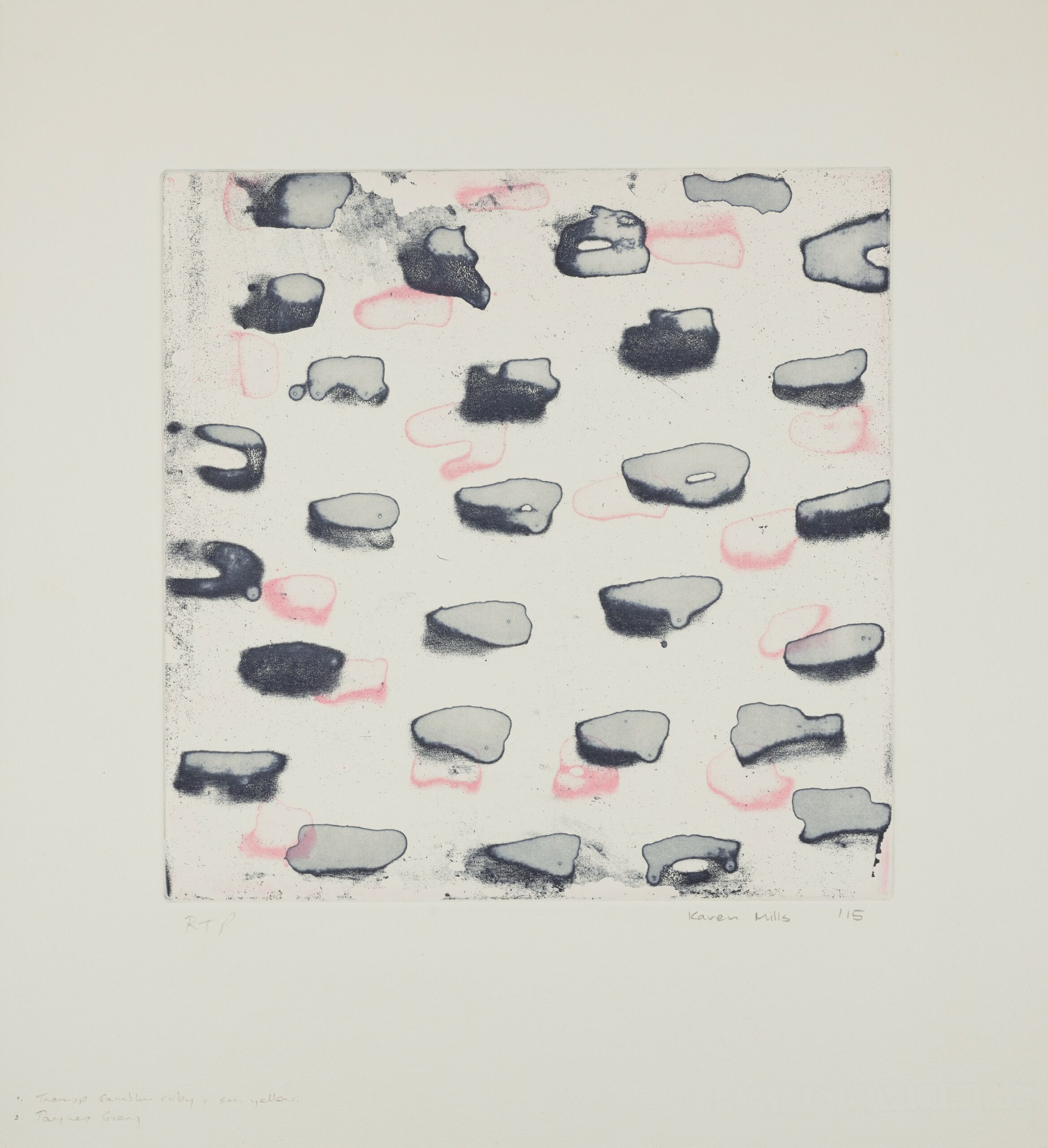 KAREN MILLS, Untitled, 2015, etching on Hahnemühle paper, collaborator: Basil Hall, printer: Basil Hall. Kluge-Ruhe Aboriginal Art Collection of the University of Virginia, gift of Basil Hall, 2023.0006.842. Courtesy of the artist.